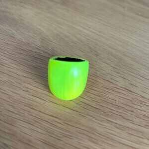 Alexis Bittar Neon Yellow Lucite Block Ring Size 7